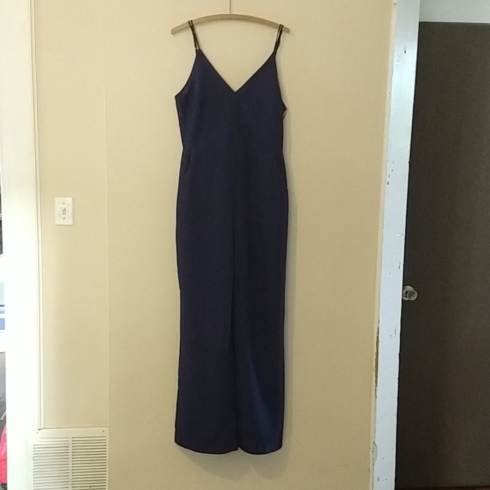 Adelyn Rae blue spaghetti strap jumpsuit